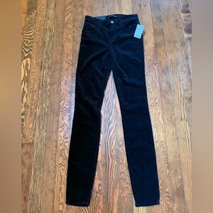 J Brand Maria High Rise Skinny Pant in Black Velvet